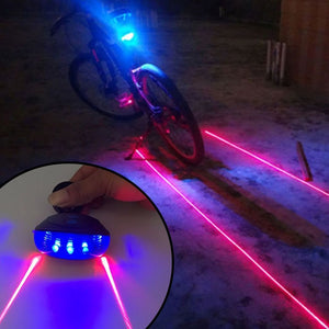 Waterproof Bicycle Cycling Lights Taillights LED Laser Safety Warning Bicycle Lights