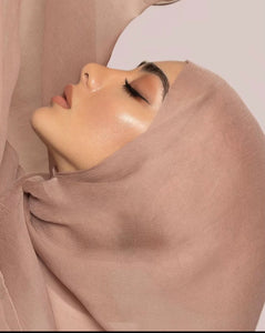 Lightweight super breathable textured pure crinkled silk chiffon hijab
