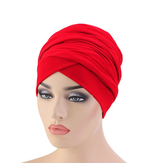 Women Muslim Long Tail Scarf Hat Turban
