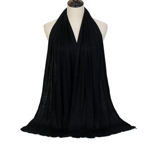 Plain Color Long Shawl Scarves Modal Jersey Hijab Muslim Headscarf Soft
