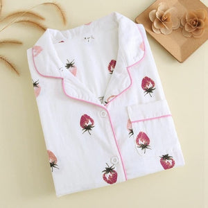 simple short pajamas women 100% cotton short sleeves
