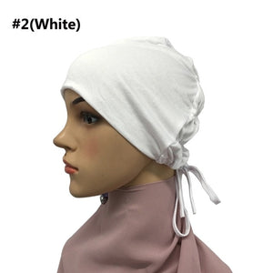 Elastic tie back jersey hijab under scarf caps soft cotton head wrap turban bonnet