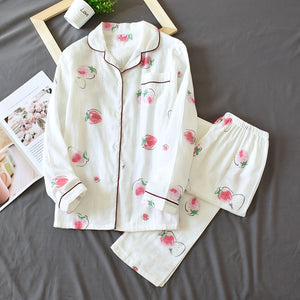 Polka Dot pajamas sets women 100% cotton