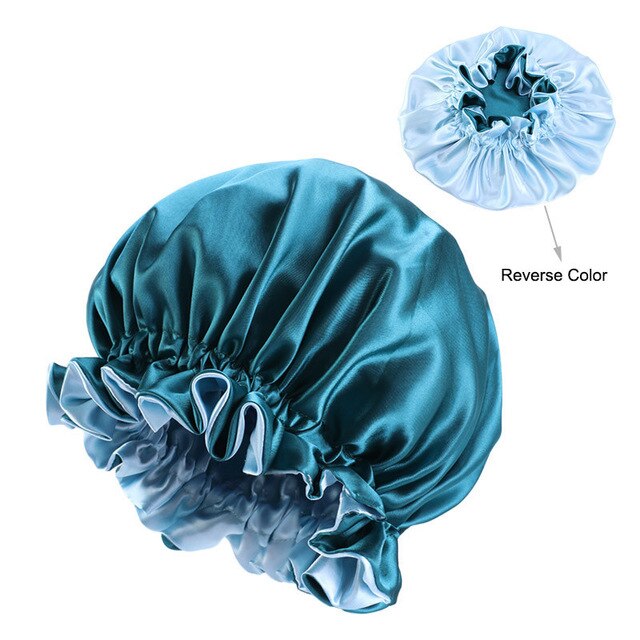 Reversible Satin Bonnet Caps Double Layer Sleep Night