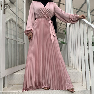 Muslim Abayas Dresses  Pleated Dress