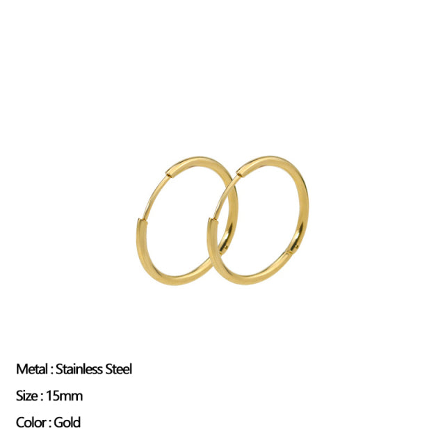 Classic Stainless Steel Ear Buckle for Women Trendy Gold Color