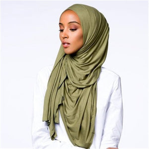 soild color cotton scarf hijab stretch jersey headscarf