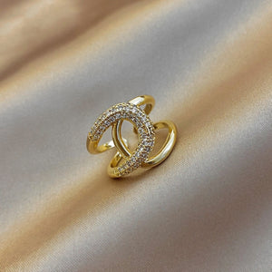 New  Fashion Jewelry Exquisite 14K Real Gold Plated AAA Zircon Ring