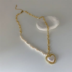 Freshwater Pearl Heart-shaped Pendant Necklace